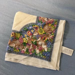 Vintage fashion industries rabbit cotton napkin handkerchief